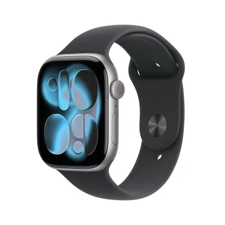 Watch 11 Cell 46mm Cinzento sideral Bracelete desportiva preta M/L Apple por grosso B2B 📦